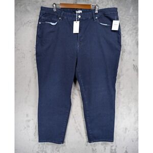 Good American Jeans Always Fits Good Legs Straight Dark Blue size 28-32 NWT